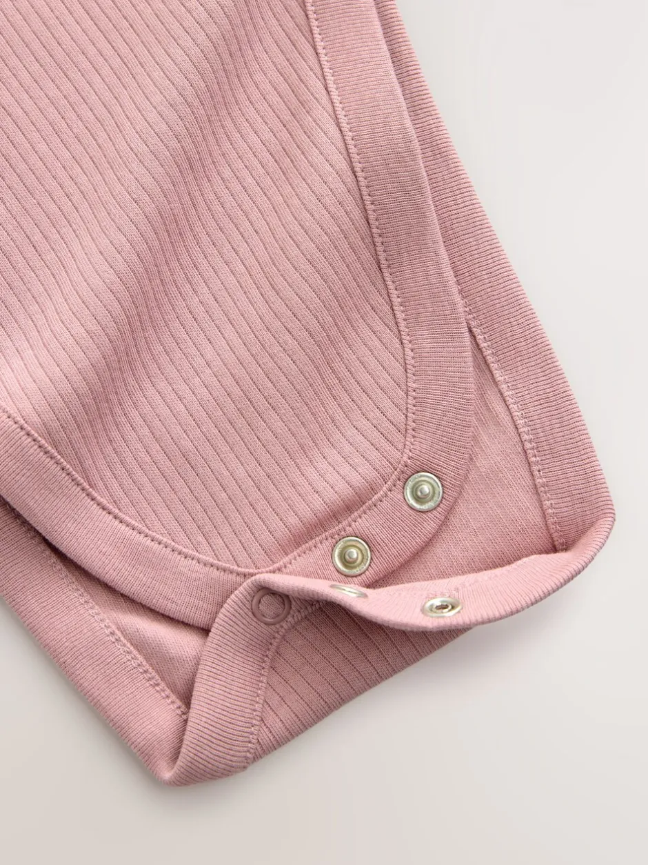 Rompertjes En Hemdjes|Next Roze - 3 Pack Hip Dysplasia Long Sleeve Baby Bodysuits