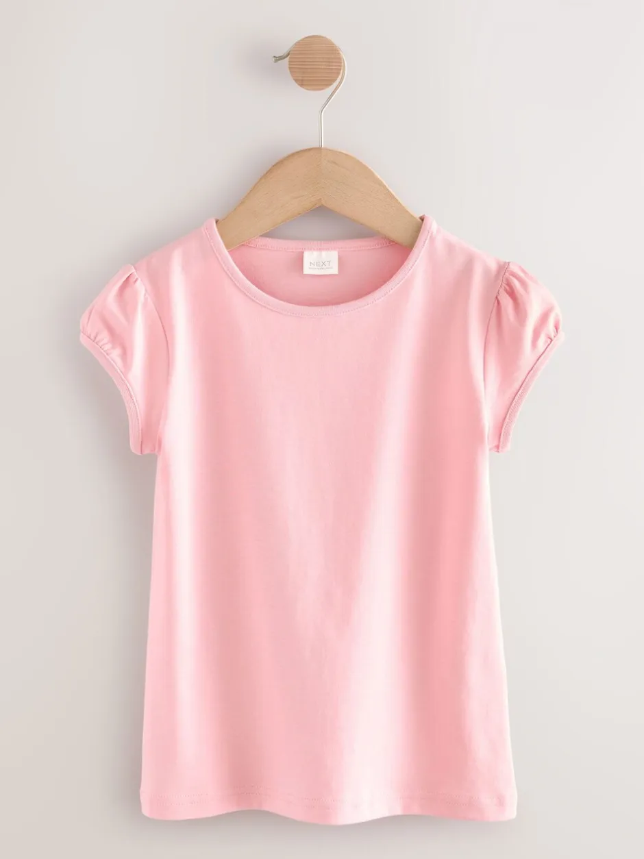 Schoolkleding|T-Shirts|Next Roze - 2 -pack T-shirts met pofmouwen (3-16jaar)