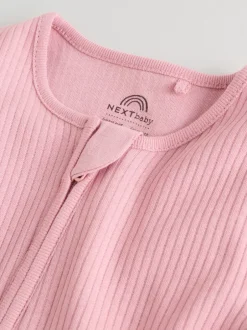 Babypakjes En Babypyjama's*Next Roze - 5 Pack Two Way Zip Baby Footless Sleepsuits (0mths-3yrs)