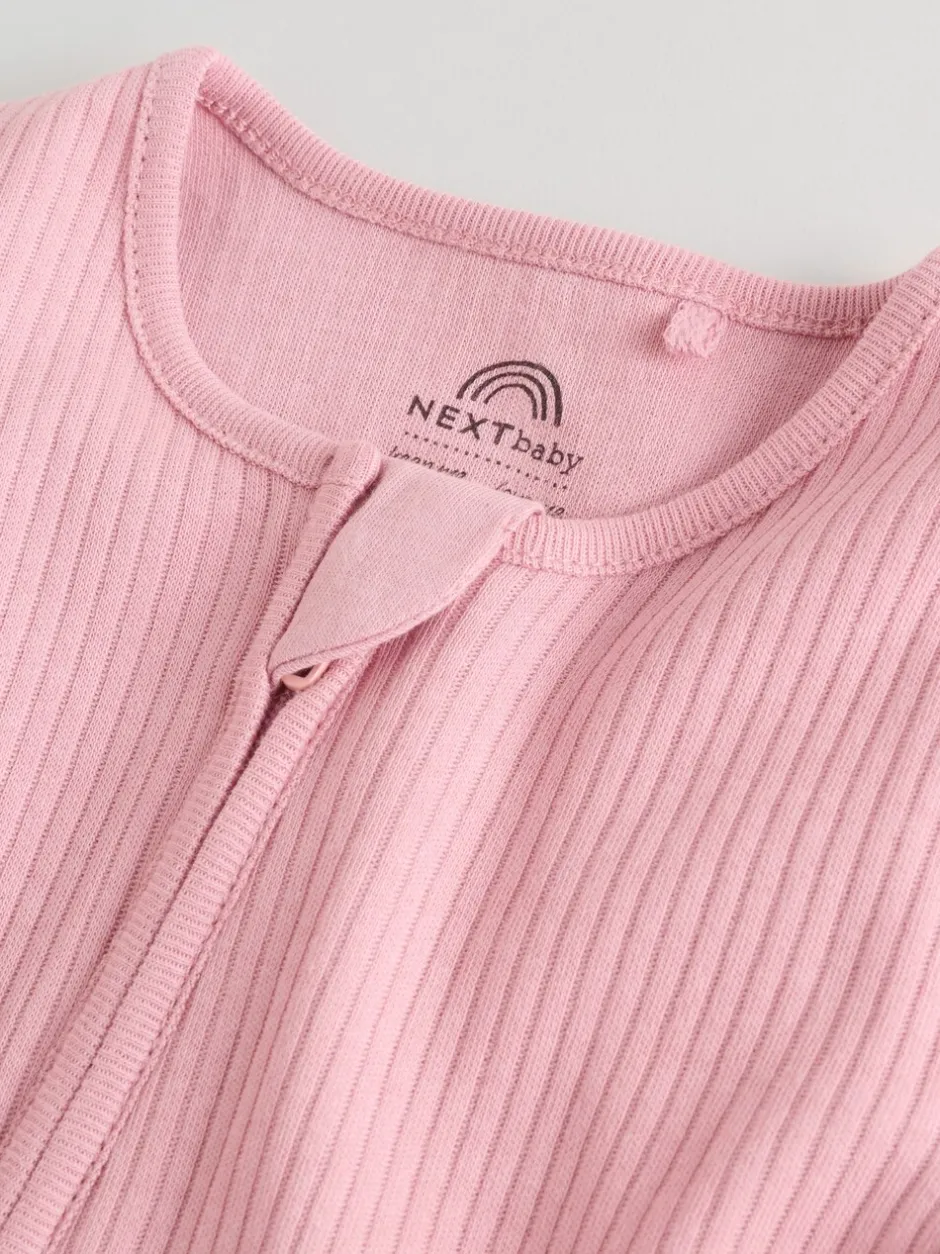 Babypakjes En Babypyjama's*Next Roze - 5 Pack Two Way Zip Baby Footless Sleepsuits (0mths-3yrs)
