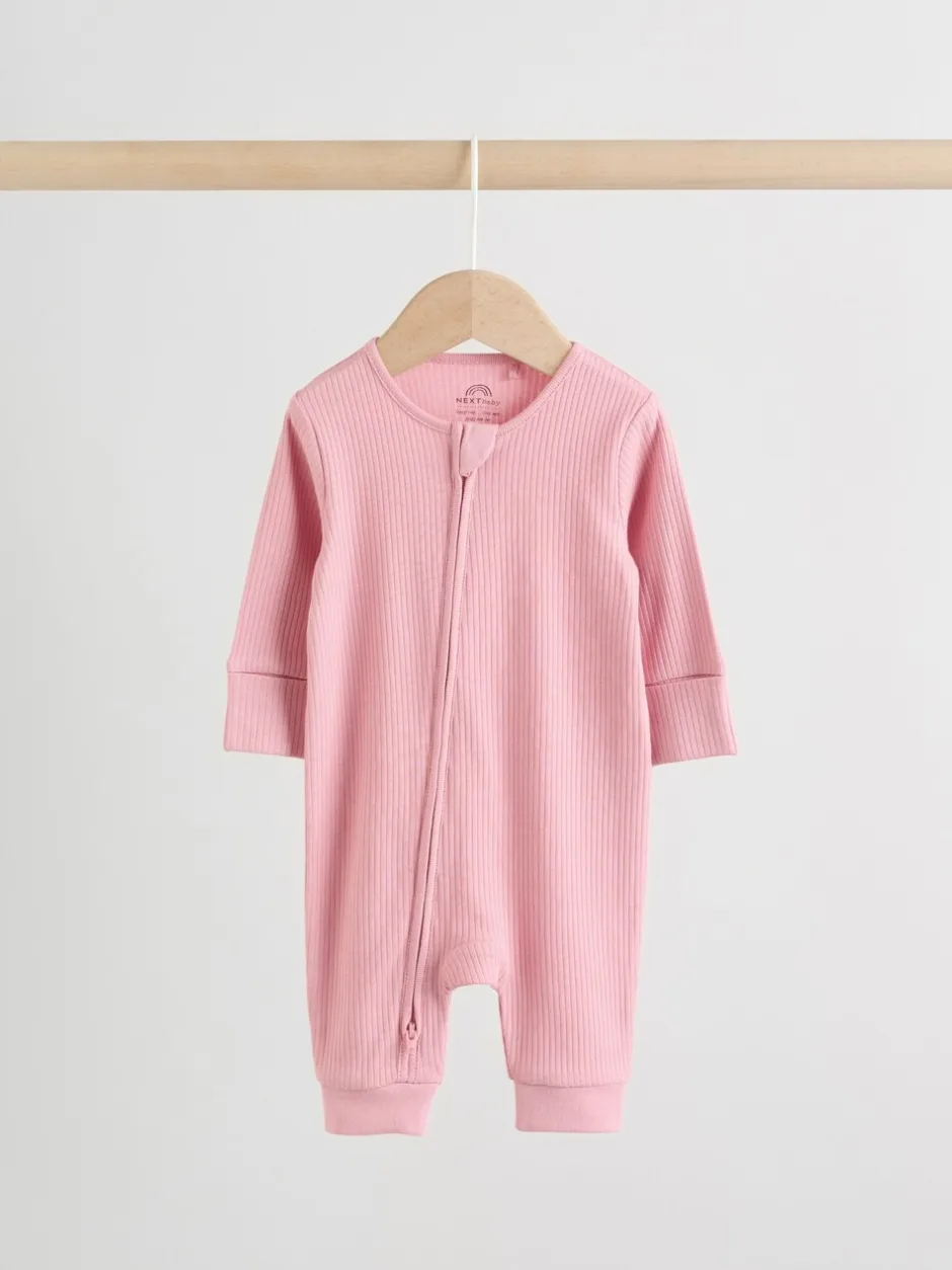 Babypakjes En Babypyjama's*Next Roze - 5 Pack Two Way Zip Baby Footless Sleepsuits (0mths-3yrs)