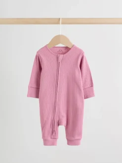 Babypakjes En Babypyjama's*Next Roze - 5 Pack Two Way Zip Baby Footless Sleepsuits (0mths-3yrs)