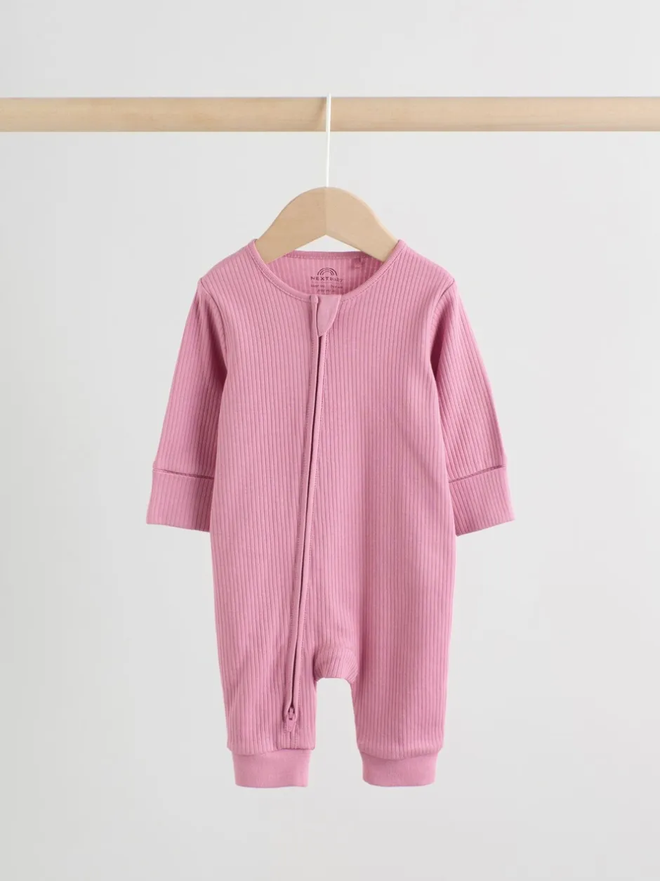 Babypakjes En Babypyjama's*Next Roze - 5 Pack Two Way Zip Baby Footless Sleepsuits (0mths-3yrs)