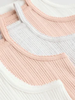 Rompertjes En Hemdjes|Next - 5 Pack Vest Pointelle Baby Bodysuits Roze