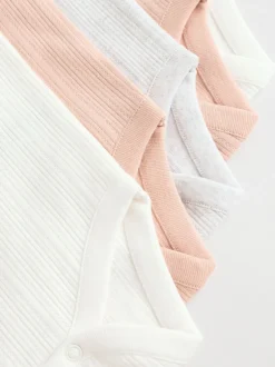Rompertjes En Hemdjes|Next - 5 Pack Vest Pointelle Baby Bodysuits Roze