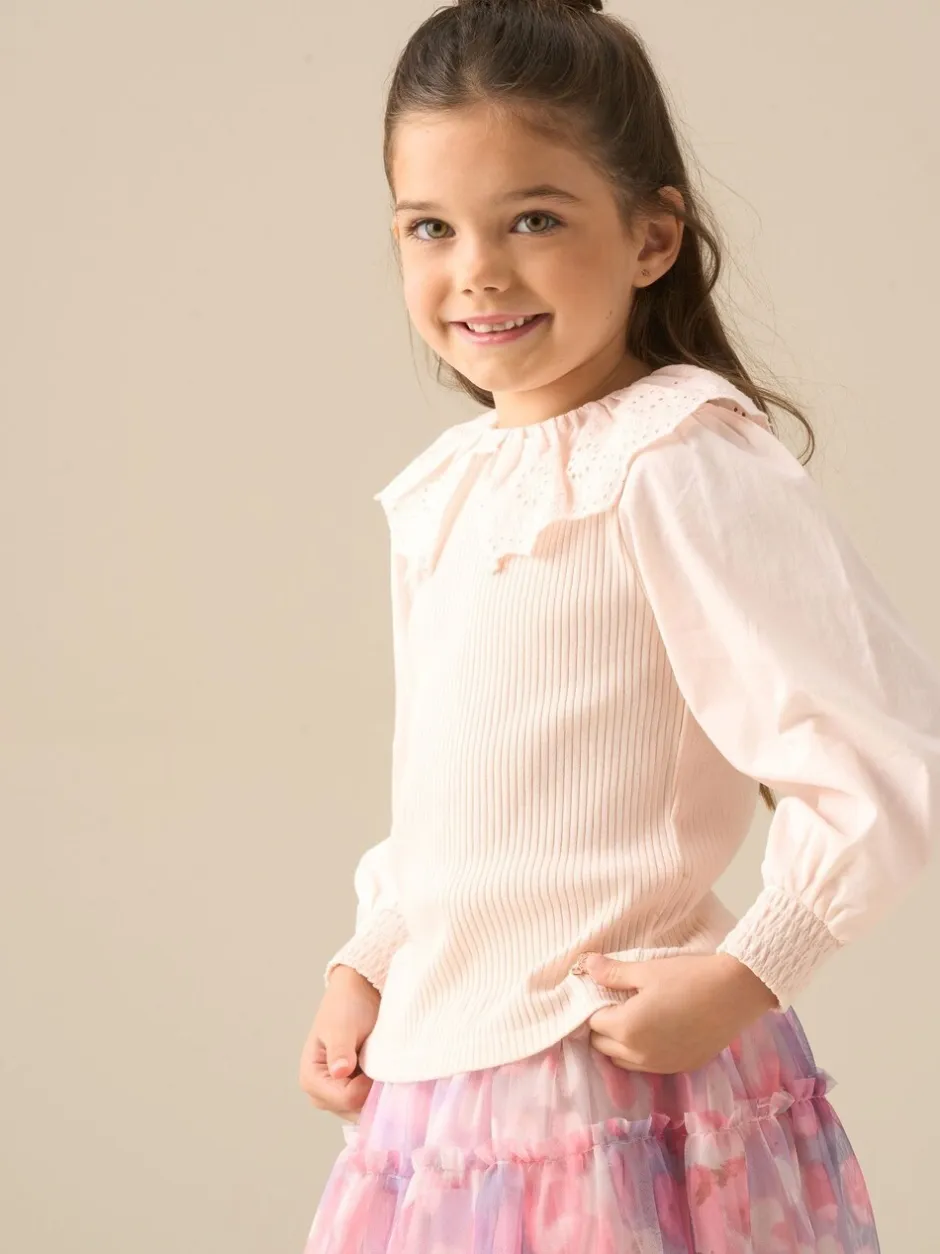 Overhemden En Blouses*Angel & Rocket - Elise Bow Collar Long Sleeve Blouse Roze