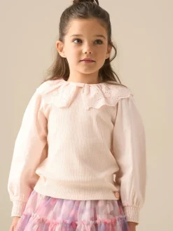 Overhemden En Blouses*Angel & Rocket - Elise Bow Collar Long Sleeve Blouse Roze