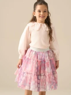 Overhemden En Blouses*Angel & Rocket - Elise Bow Collar Long Sleeve Blouse Roze