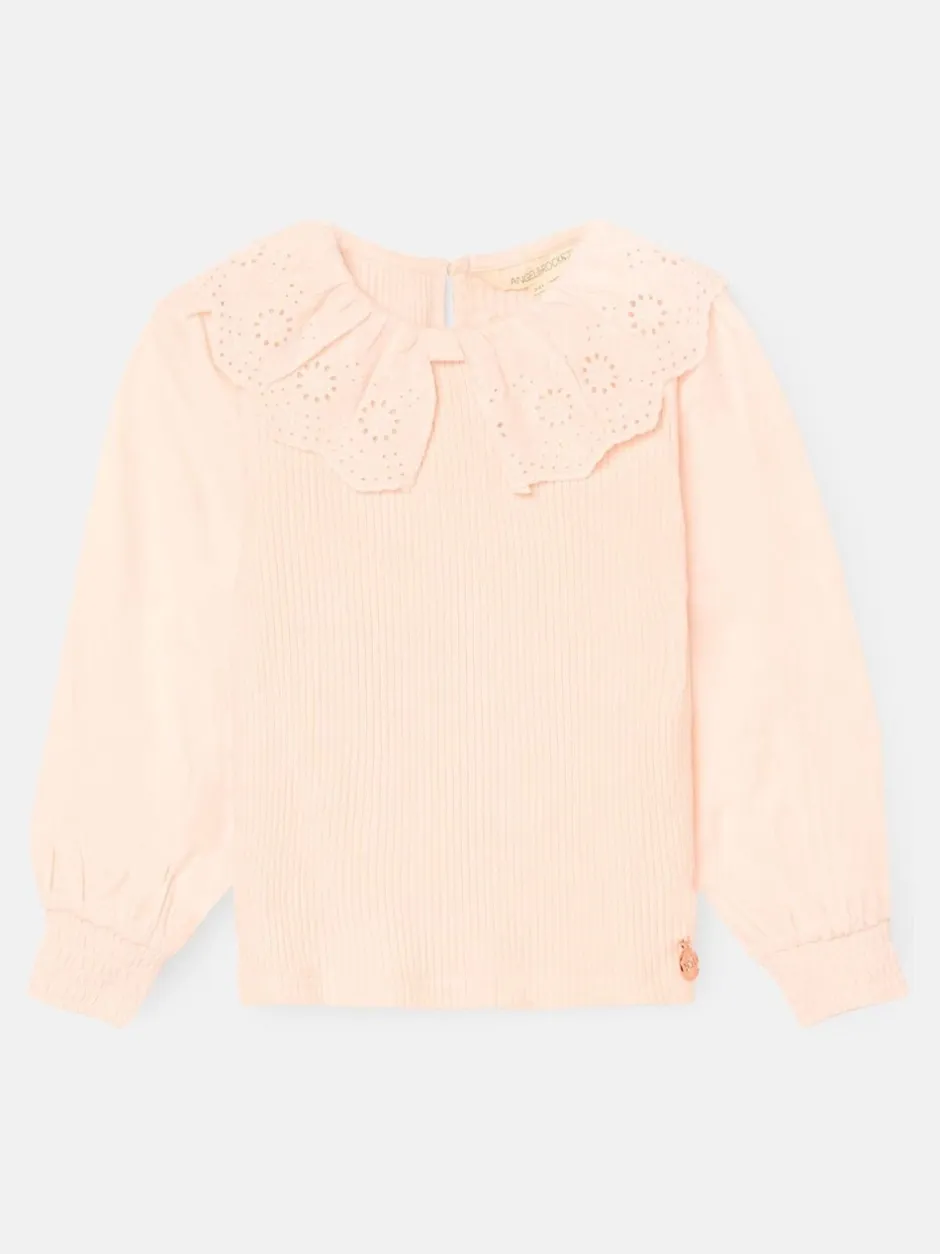Overhemden En Blouses*Angel & Rocket - Elise Bow Collar Long Sleeve Blouse Roze