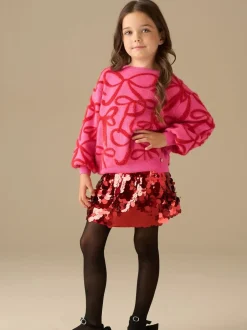 Gebreide Kleding*Angel & Rocket - Livia Bow Eyelash Jumper Roze