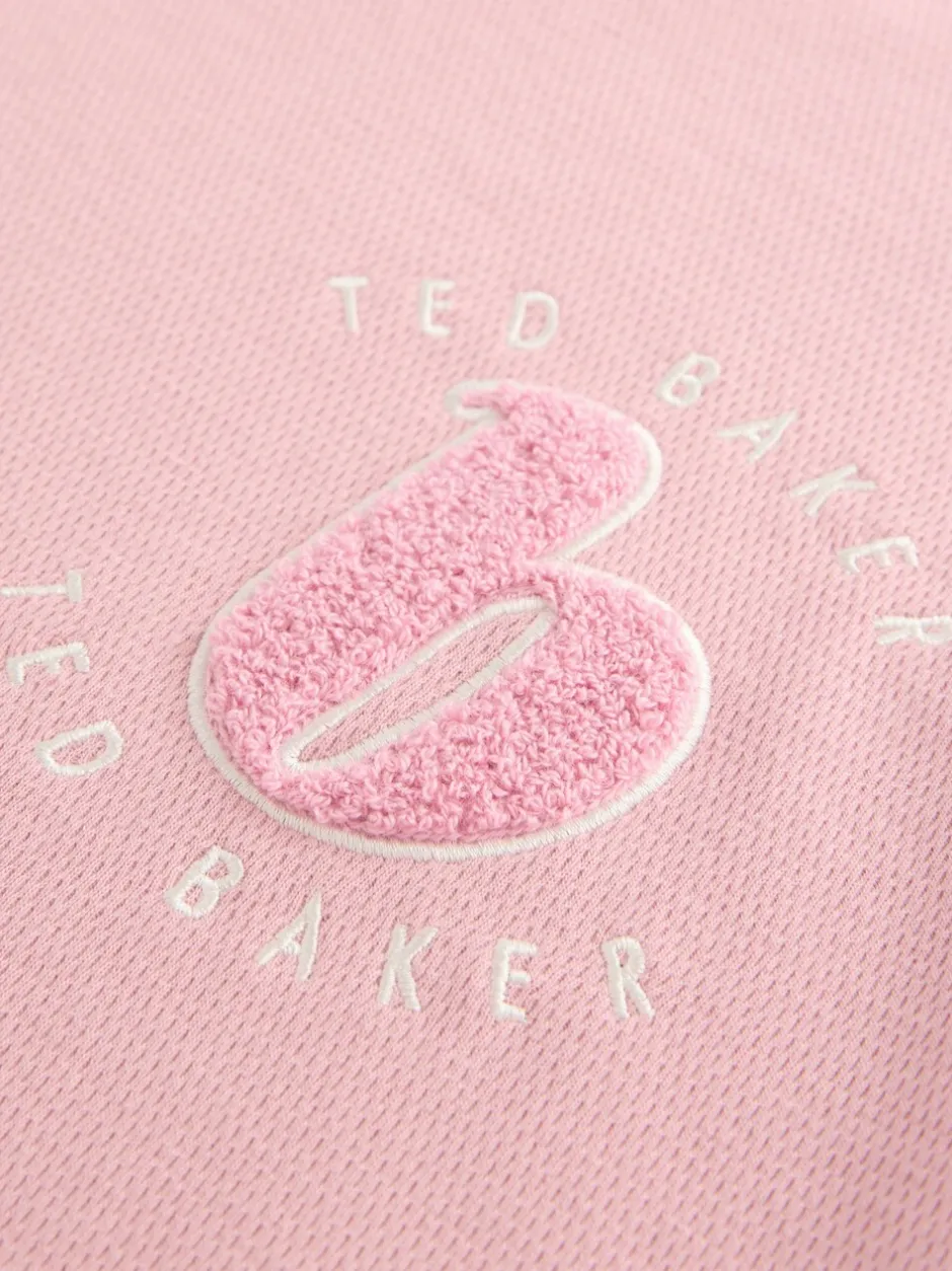 Pyjama's|Loungewear|B by Ted Baker - pyjama's van geborstelde katoenblend met wafelstof Roze