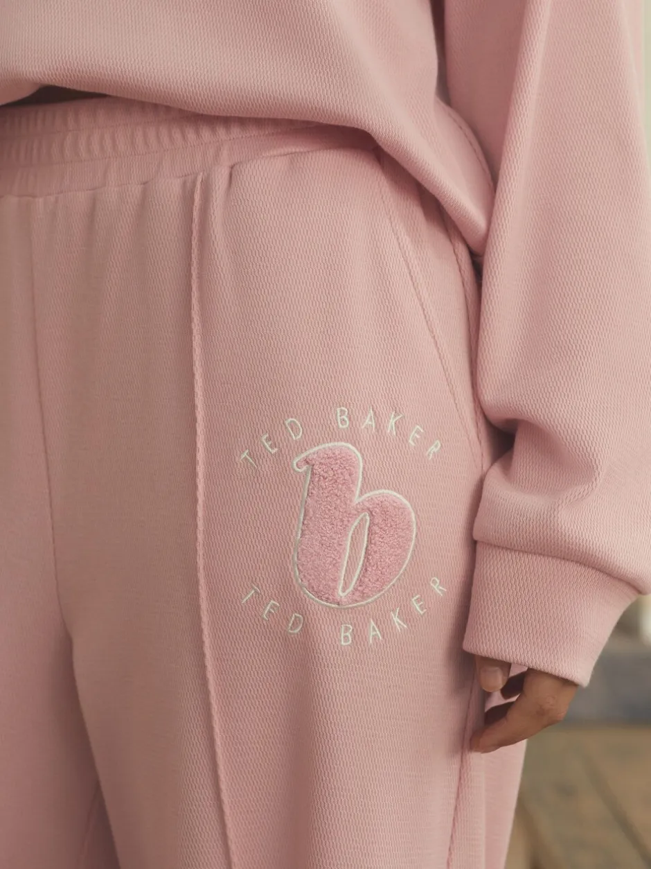 Pyjama's|Loungewear|B by Ted Baker - pyjama's van geborstelde katoenblend met wafelstof Roze