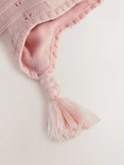 Mutsjes En Antikrabwantjes|Mutsen, Handschoenen En Sjaals|Next - Baby Pointelle Pilotenmuts met Dubbele Pompon (0mnd-2jr) Roze