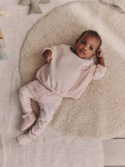 Truien En Breisels|Sweaters En Hoody´S|Next - Baby Sweatshirt and Leggings 2 Piece Set (0mths-2yrs) Roze