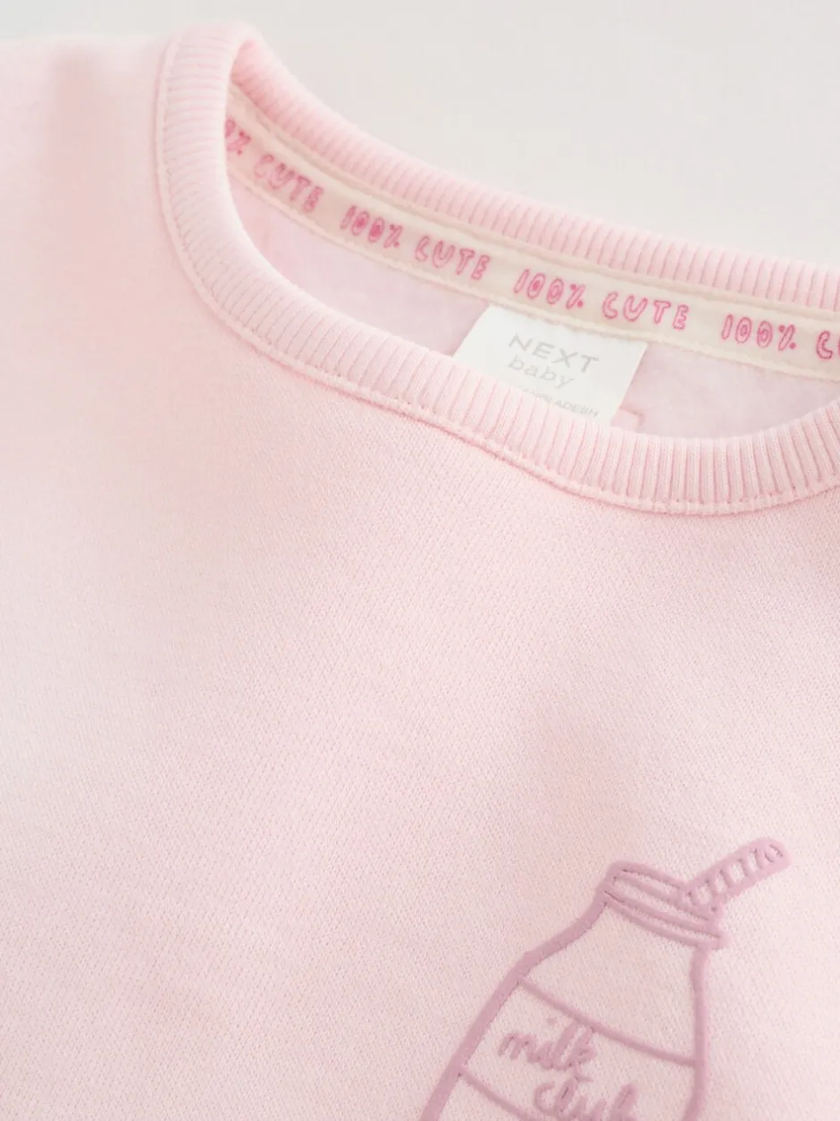 Truien En Breisels|Sweaters En Hoody´S|Next - Baby Sweatshirt and Leggings 2 Piece Set (0mths-2yrs) Roze