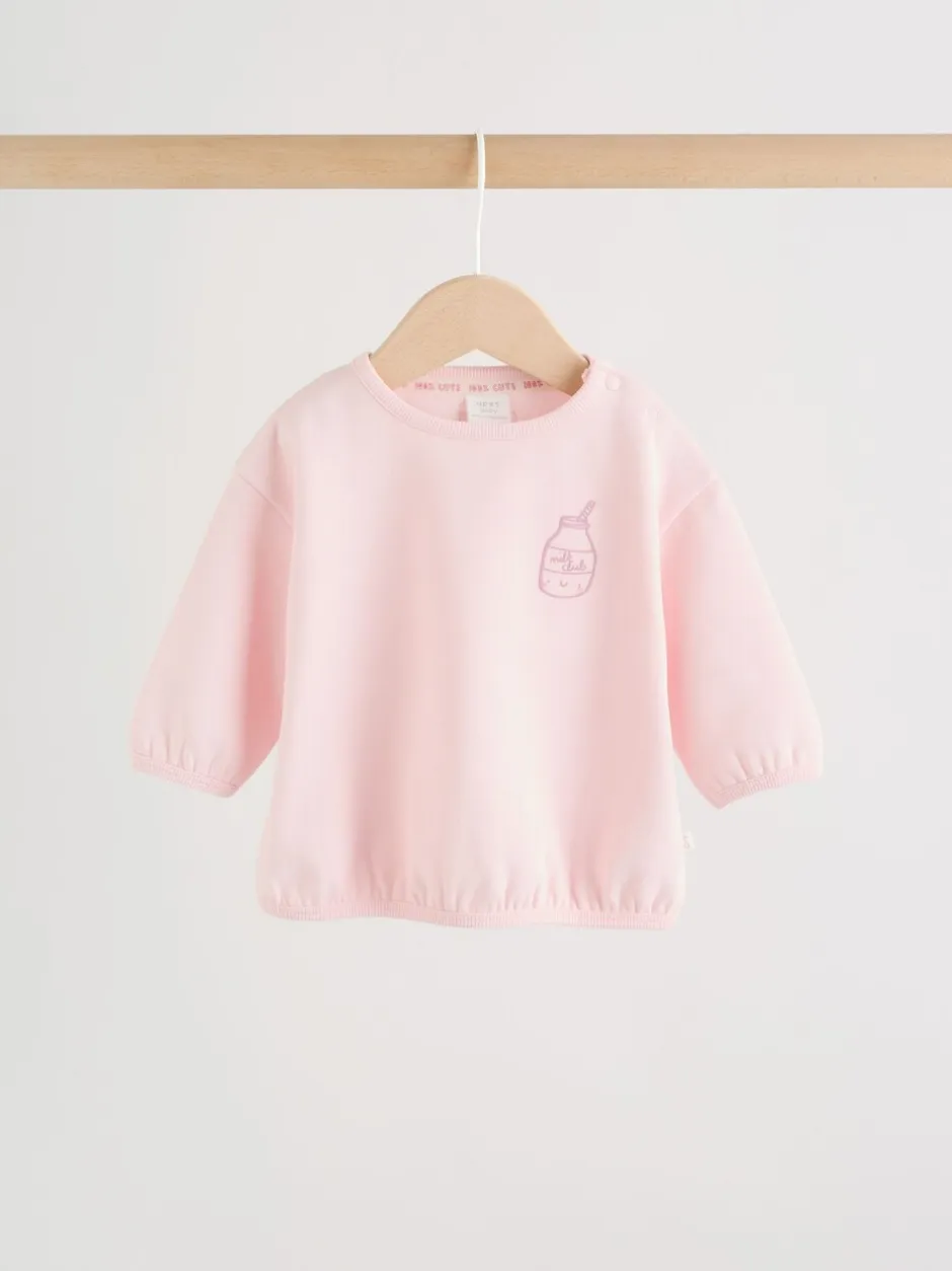 Truien En Breisels|Sweaters En Hoody´S|Next - Baby Sweatshirt and Leggings 2 Piece Set (0mths-2yrs) Roze
