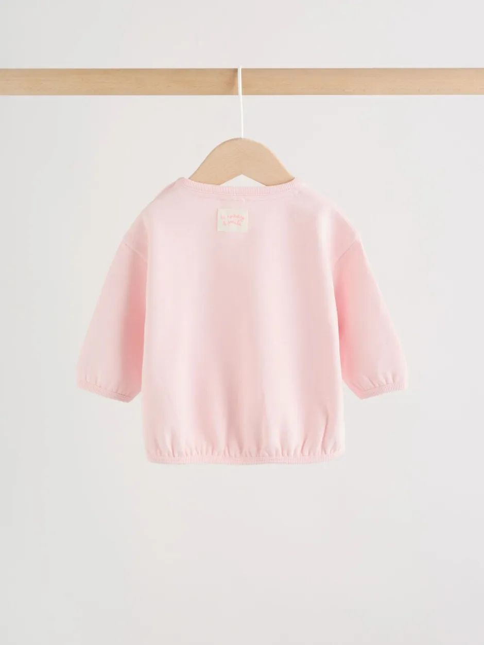 Truien En Breisels|Sweaters En Hoody´S|Next - Baby Sweatshirt and Leggings 2 Piece Set (0mths-2yrs) Roze