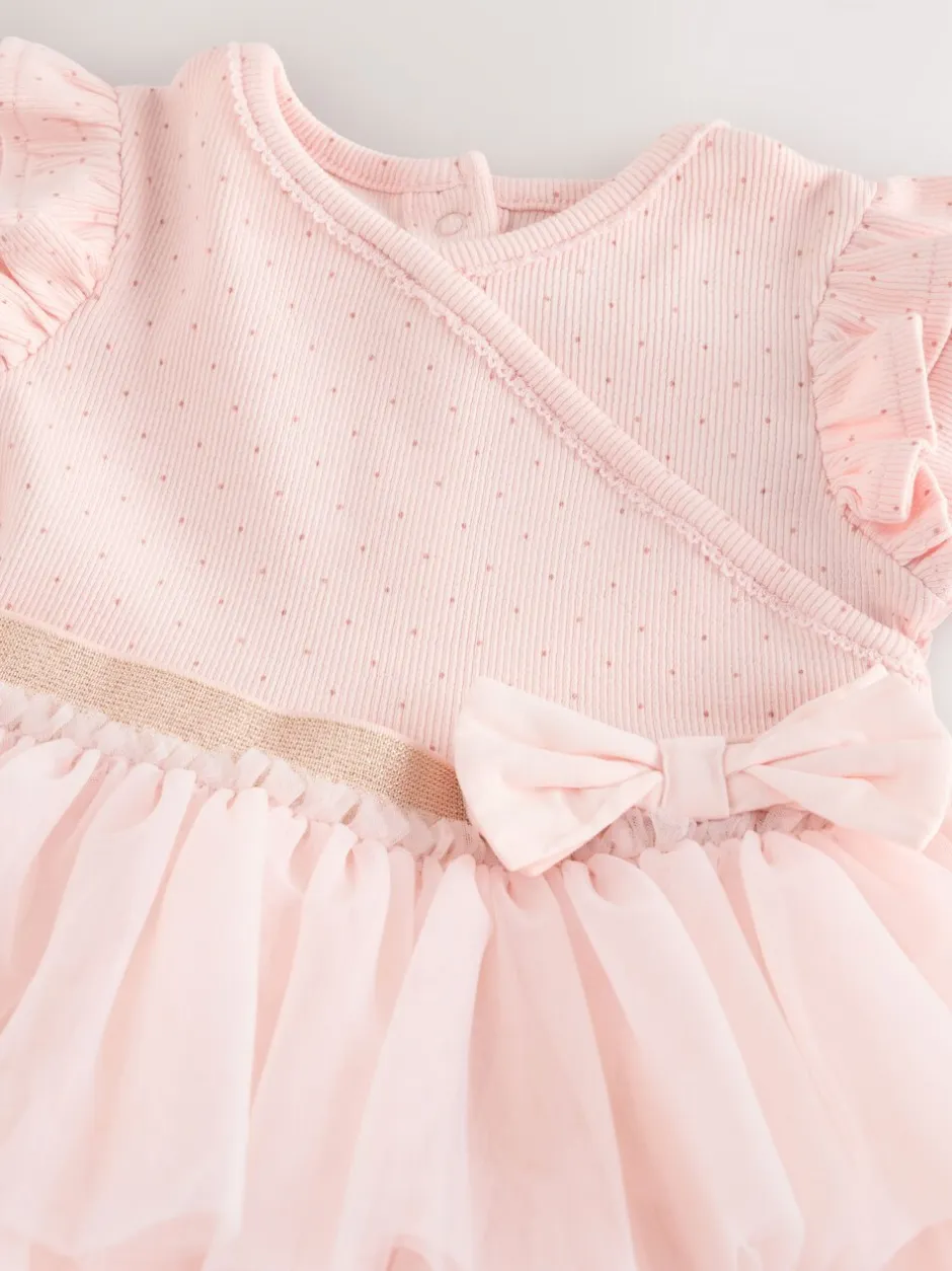 Gelegenheidskleding|Jurken*Next Roze - Babyjurk met lange mouwen en tutu (0mnd-2jr)