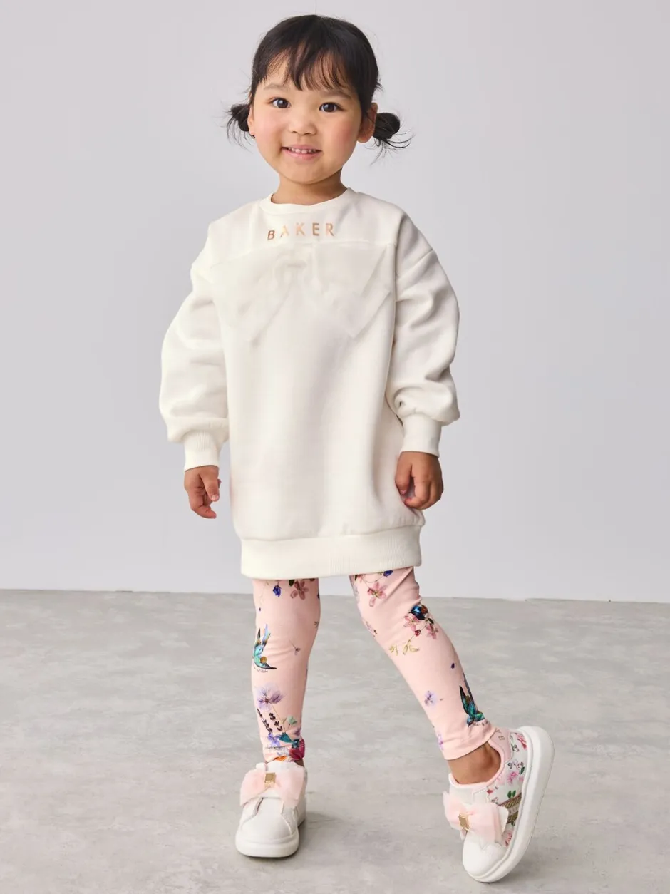 Sweaters En Hoody´S|Baker by Ted Baker - 2 -delige lange sweatset met strik en bloemenleggings Roze