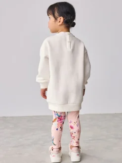 Sweaters En Hoody´S|Baker by Ted Baker - 2 -delige lange sweatset met strik en bloemenleggings Roze