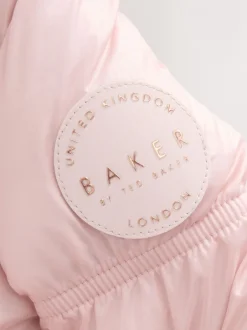 Jassen, Jacks En Kinderwagenpakjes|Schoolkleding*Baker by Ted Baker - Regenbestendige gewatteerde jas met geschulpte rand en afneembare tas Roze