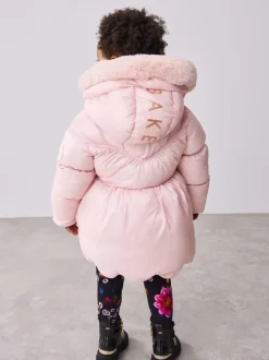 Jassen, Jacks En Kinderwagenpakjes|Schoolkleding*Baker by Ted Baker - Regenbestendige gewatteerde jas met geschulpte rand en afneembare tas Roze