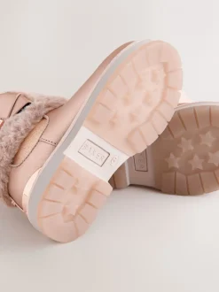 Gelegenheidskleding|Boots|Baker by Ted Baker - - Meisjeslaarzen met imitatiebont en strik Roze