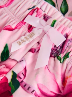 Nachtkleding En Pyjama's|Pyjama's|Baker by Ted Baker - Floral Fleece Pyjamas Set 2 Piece Roze