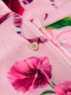 Nachtkleding En Pyjama's|Pyjama's|Baker by Ted Baker - Floral Fleece Pyjamas Set 2 Piece Roze