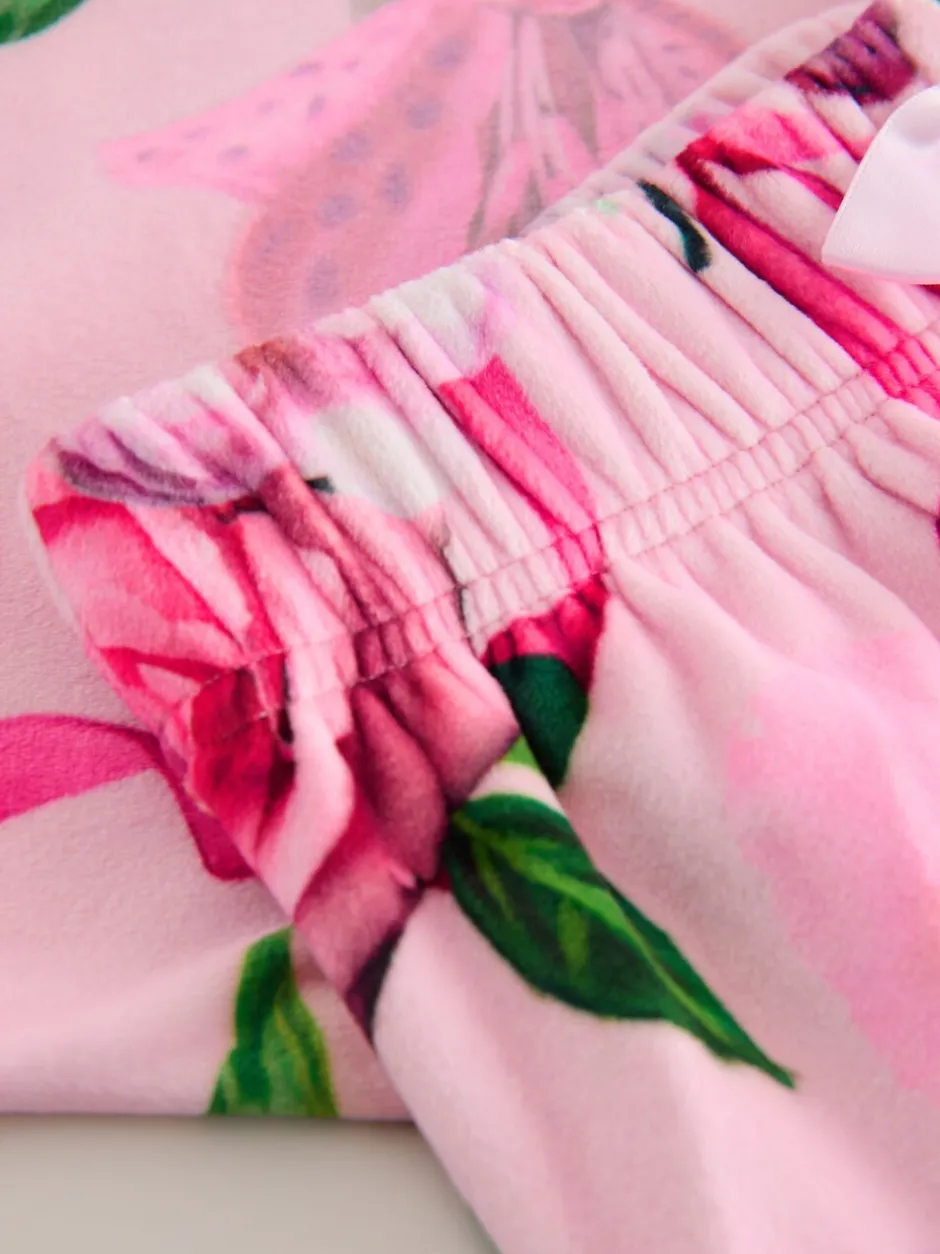 Nachtkleding En Pyjama's|Pyjama's|Baker by Ted Baker - Floral Fleece Pyjamas Set 2 Piece Roze