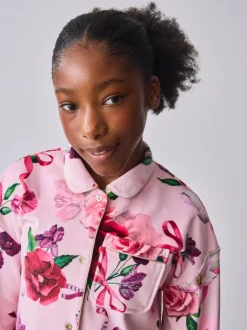 Nachtkleding En Pyjama's|Pyjama's|Baker by Ted Baker - Floral Fleece Pyjamas Set 2 Piece Roze