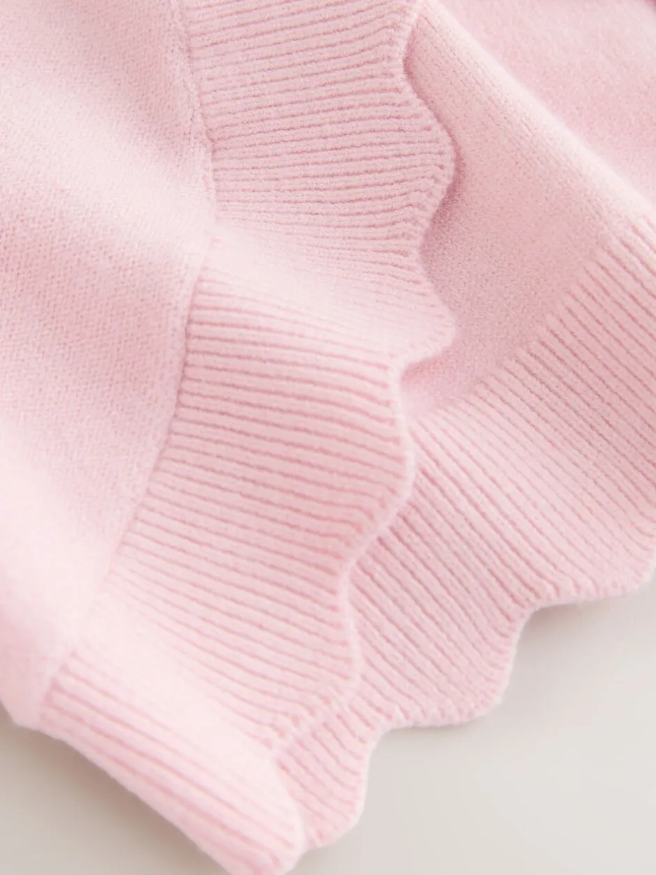 Gebreide Kleding*Baker by Ted Baker - Bow Sleeve Scallop Edge Cardigan Roze