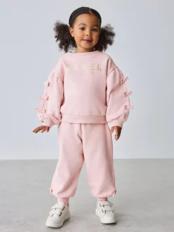 Sweaters En Hoody´S|Baker by Ted Baker - Blue 2 Piece Side Bow Detail Sweat & Joggers Set Roze