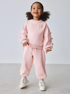 Sweaters En Hoody´S|Baker by Ted Baker - Blue 2 Piece Side Bow Detail Sweat & Joggers Set Roze