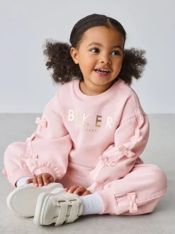Sweaters En Hoody´S|Baker by Ted Baker - Blue 2 Piece Side Bow Detail Sweat & Joggers Set Roze