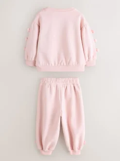 Sweaters En Hoody´S|Baker by Ted Baker - Blue 2 Piece Side Bow Detail Sweat & Joggers Set Roze
