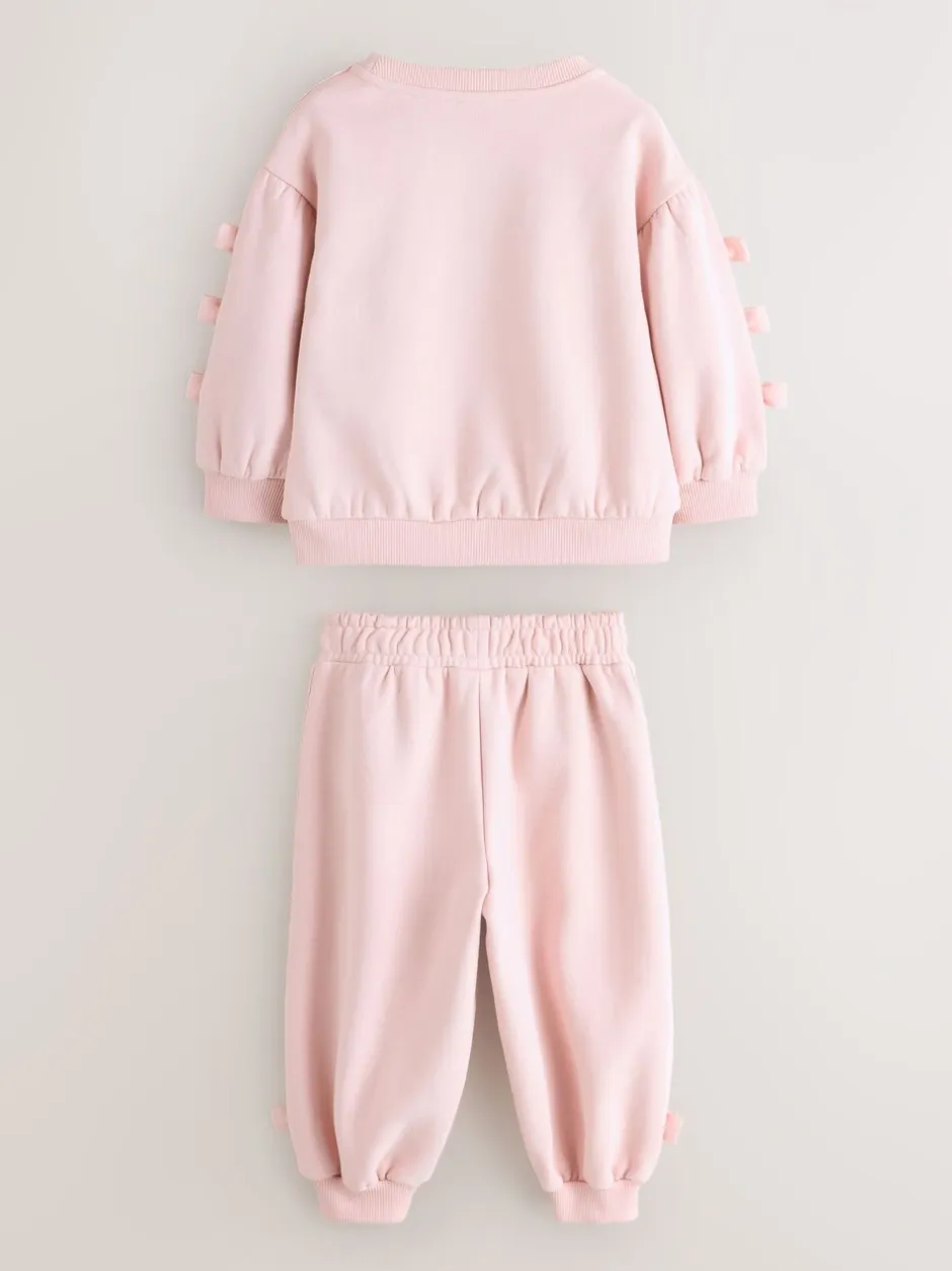 Sweaters En Hoody´S|Baker by Ted Baker - Blue 2 Piece Side Bow Detail Sweat & Joggers Set Roze
