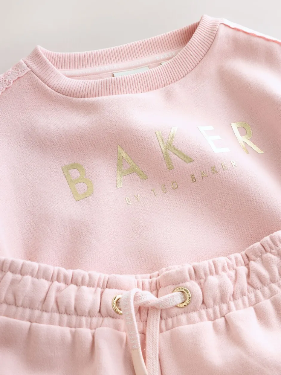 Sweaters En Hoody´S|Baker by Ted Baker - Blue 2 Piece Side Bow Detail Sweat & Joggers Set Roze