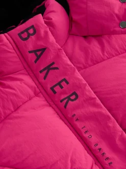 Schoolkleding|Jassen En Jacks*Baker by Ted Baker - meisjes regenbestendige gewatteerde lange jas Roze