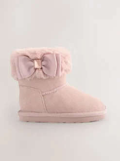 Pantoffels*Baker by Ted Baker - - Meisjespantoffels met imitatiebont en strik Roze