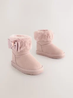 Pantoffels*Baker by Ted Baker - - Meisjespantoffels met imitatiebont en strik Roze