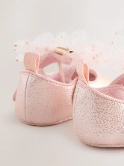 Gelegenheidskleding*Baker by Ted Baker Roze - babyslofjes met strik voor meisjes