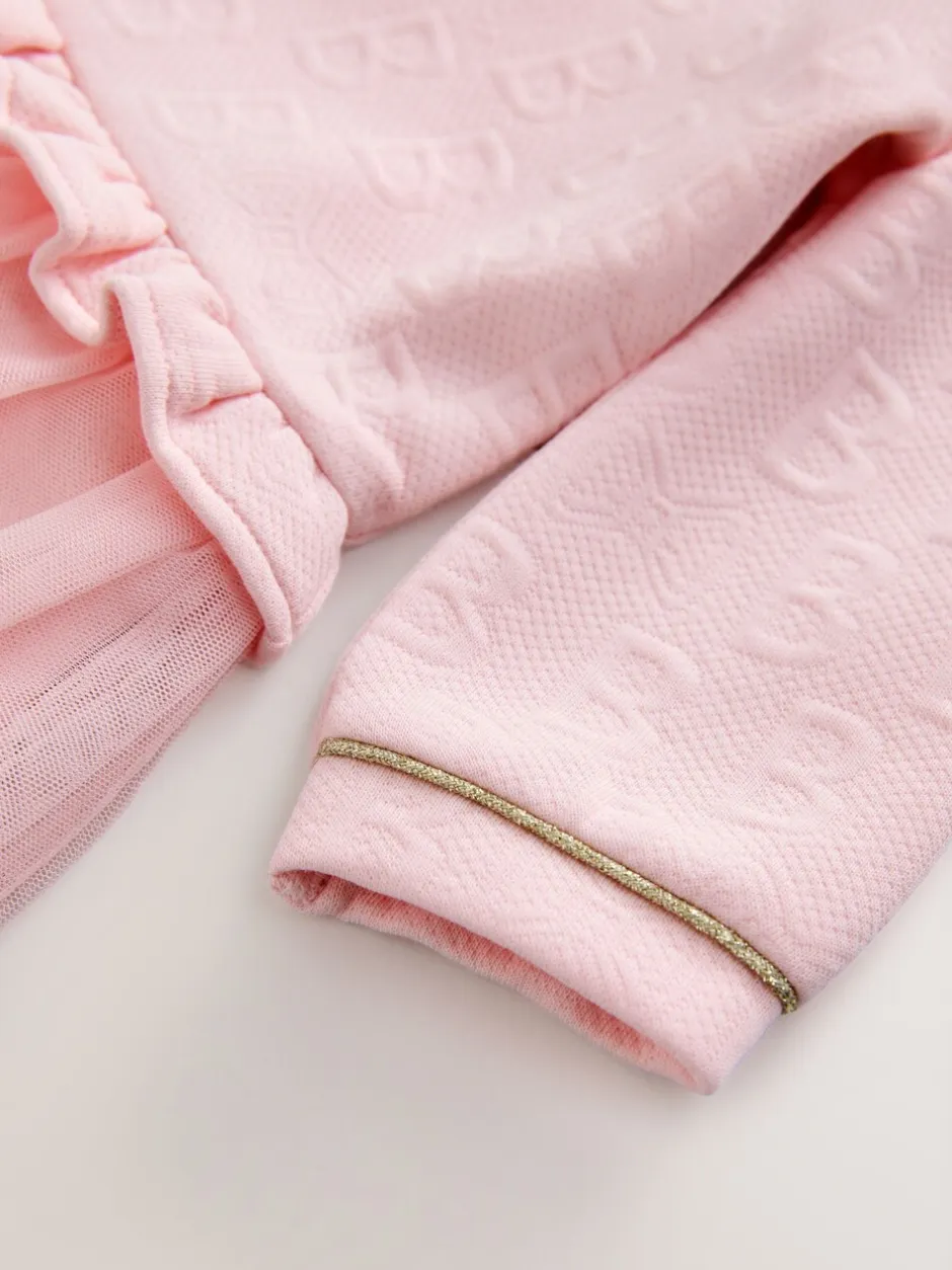 Jurken*Baker by Ted Baker - Jacquard jurk met reliëf en mesh zoom Roze