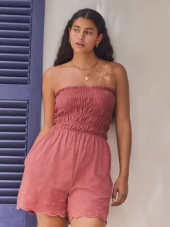 Jumpsuits En Playsuits|Next - Bandeau playsuit met plooien Roze