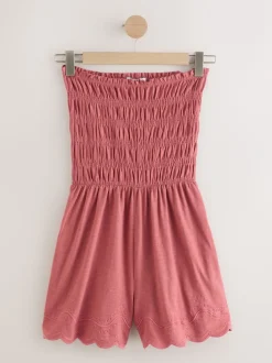 Jumpsuits En Playsuits|Next - Bandeau playsuit met plooien Roze