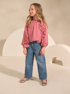 Overhemden En Blouses|Next Roze - Blouse met lange mouwen en ruches (3-16jr)