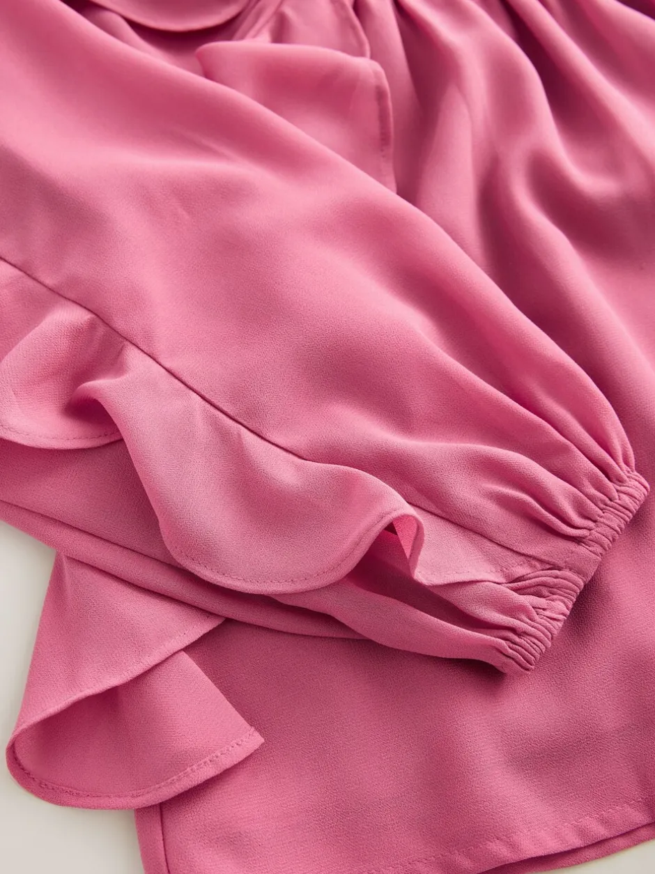 Overhemden En Blouses|Next Roze - Blouse met lange mouwen en ruches (3-16jr)