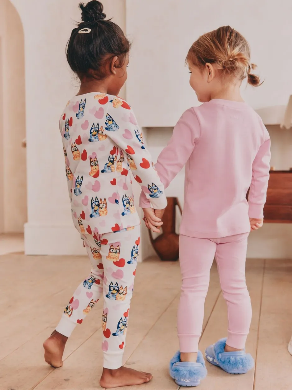 Nachtkleding En Pyjama's|Pyjama's*Next Roze - Bluey Knusse pyjama's met lange mouwen van 100% katoen, 2 verpakking (12mnd-8jr)