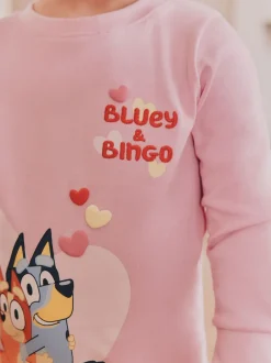 Nachtkleding En Pyjama's|Pyjama's*Next Roze - Bluey Knusse pyjama's met lange mouwen van 100% katoen, 2 verpakking (12mnd-8jr)