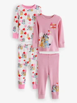 Nachtkleding En Pyjama's|Pyjama's*Next Roze - Bluey Knusse pyjama's met lange mouwen van 100% katoen, 2 verpakking (12mnd-8jr)
